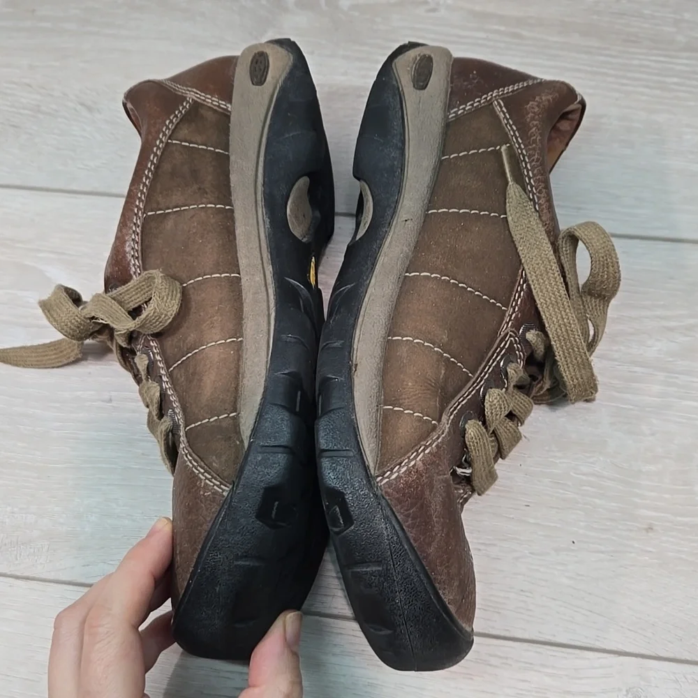 Keen Men's Brown Casual Leather Lace-Up Shoes Sneakers Sz 7